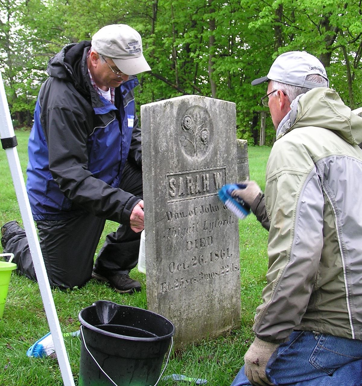 Maine Old Cemetery Association - Cleaning Gravestones